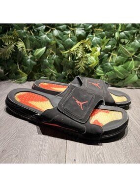 Jordan Hydro Slides Retro 6 Infrared Mens Size 13 Slippers 630752-060 Black
